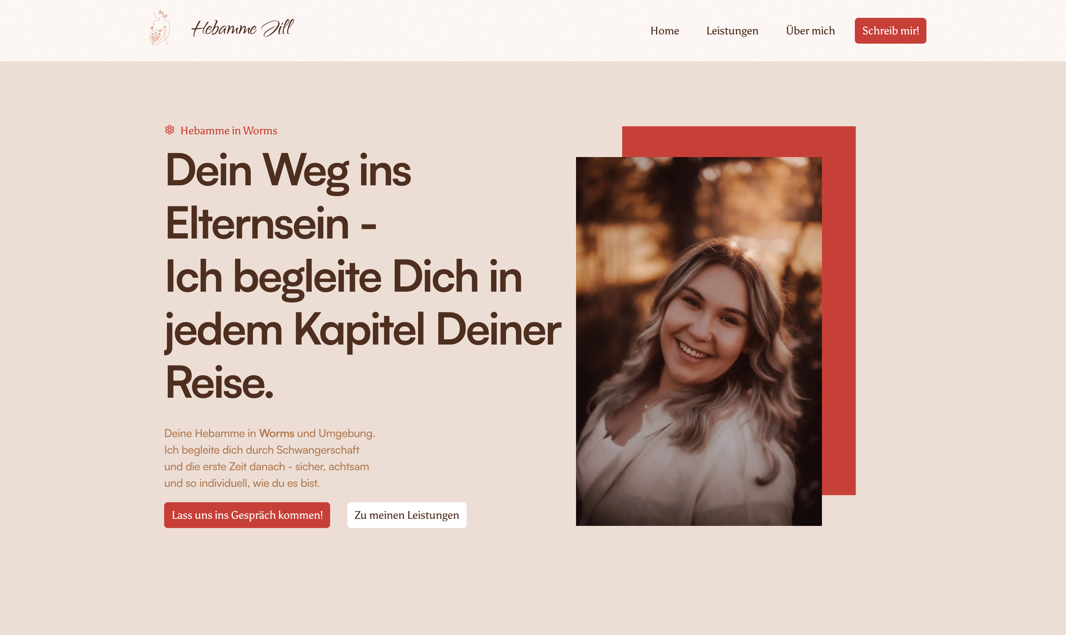 Hero der Hebamme-Jill-Website